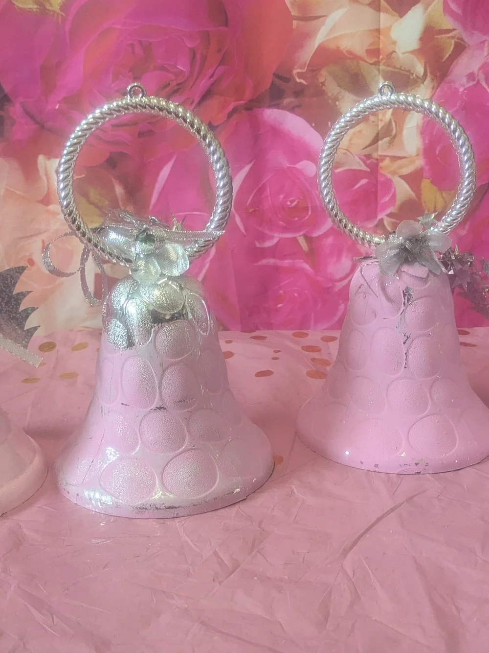 Hand painted Pink Party Bell Centerpiece Hanging Prop- Home Party Supplies